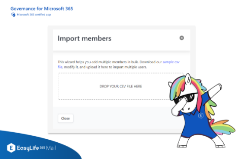 EasyLife 365 Mail - Bulk member import for Distribution Lists