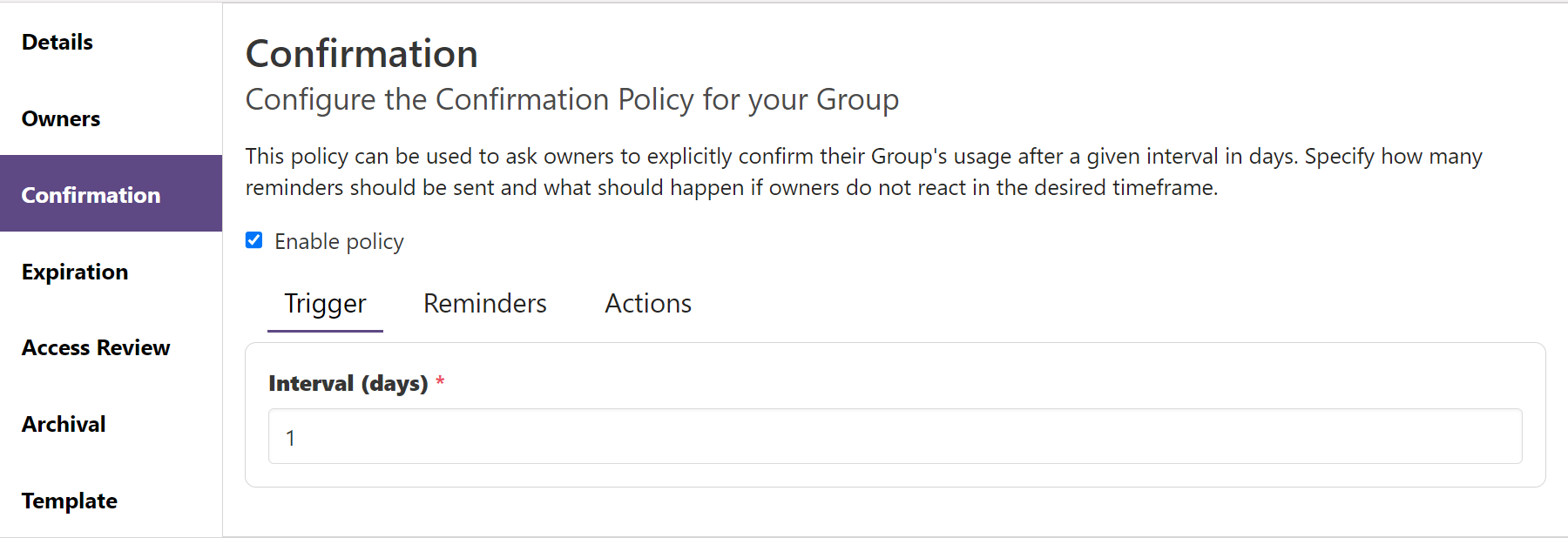 Learning Team Confirmation Policy